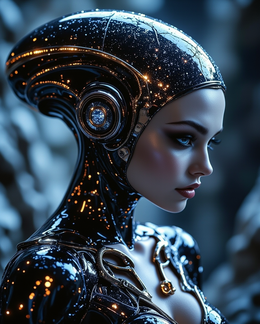 Elegant Cosmic Alien Female — AI generated image