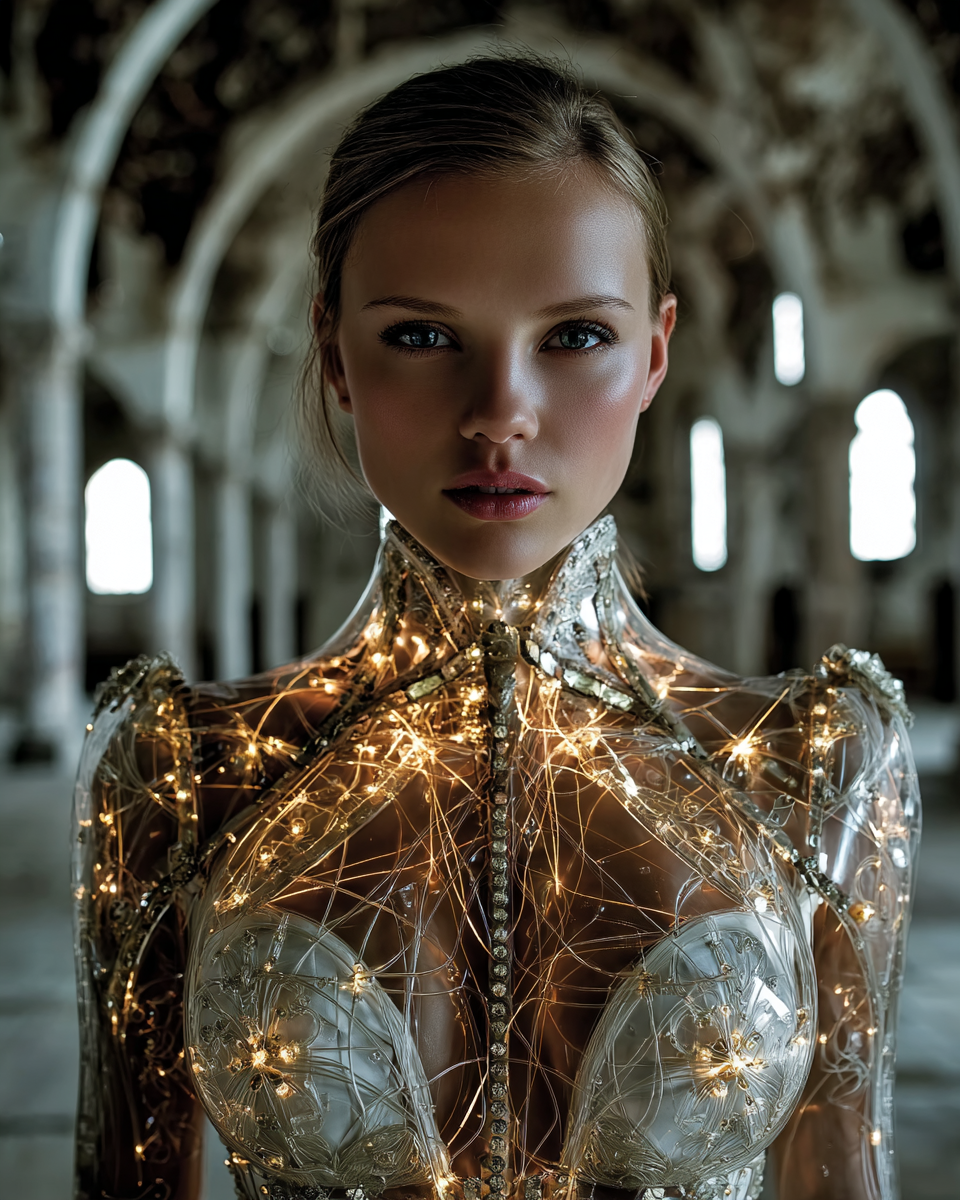 Bioluminescent Cathedral Muse — AI generated image