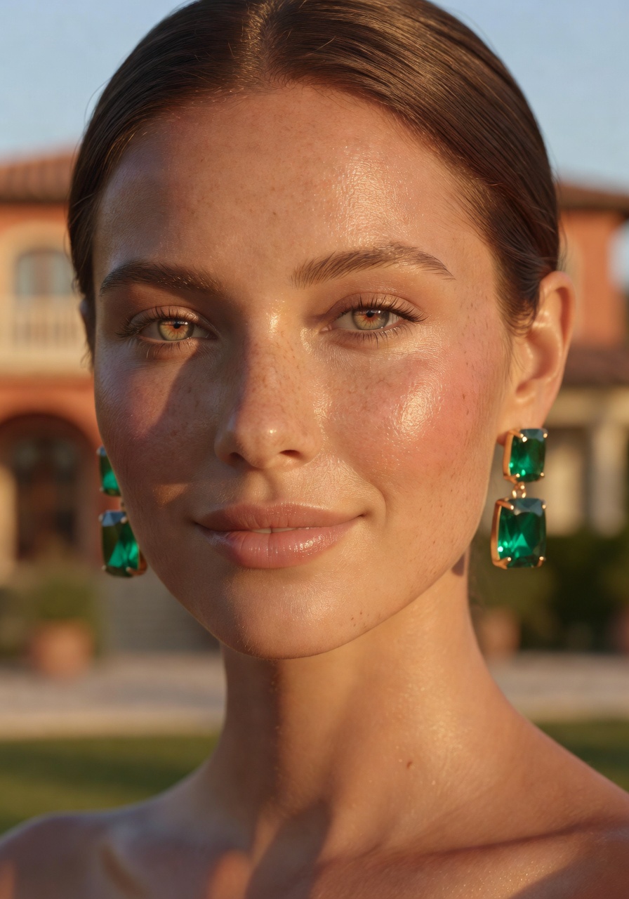 Sophisticated Woman in Golden Hour Glow — AI generated image