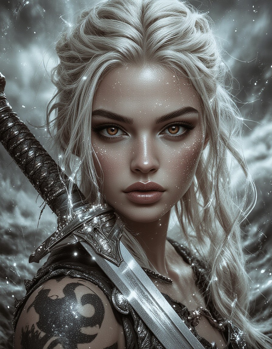 Viking Woman in Stormy Weather — AI generated image